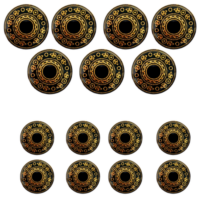 Black & Golden Color 1 Hole Traditional Metal Buttons