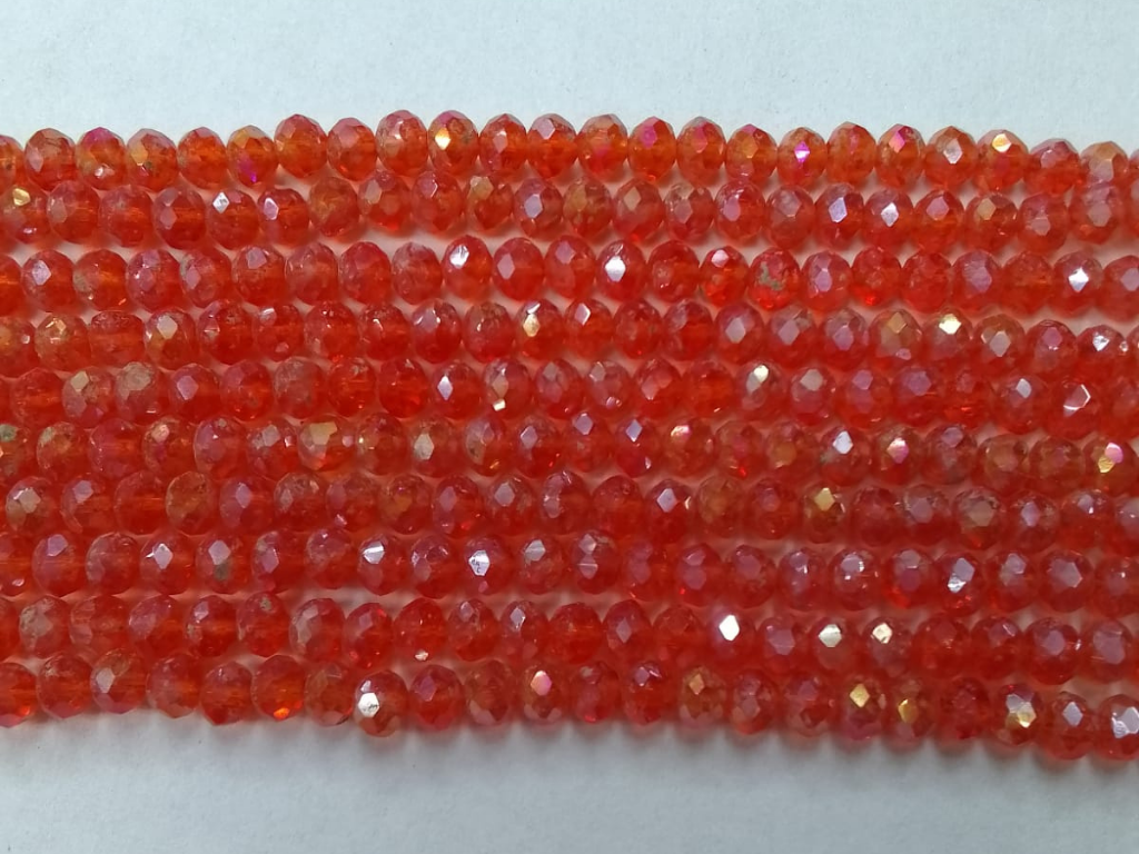 Light Red Tyre Crystal Glass Beads (Wholesale