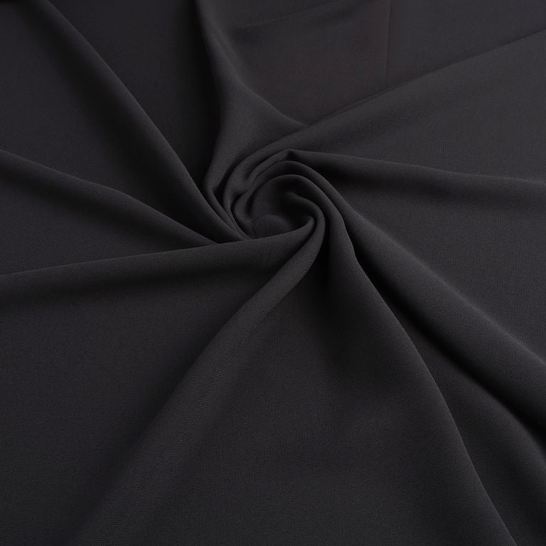 Black Plain Faux Georgette Fabric