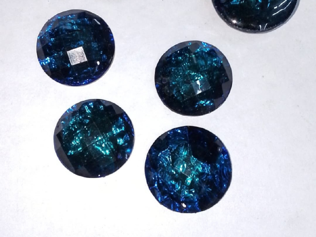 Dark Blue Mix 2 Hole Plastic Stones