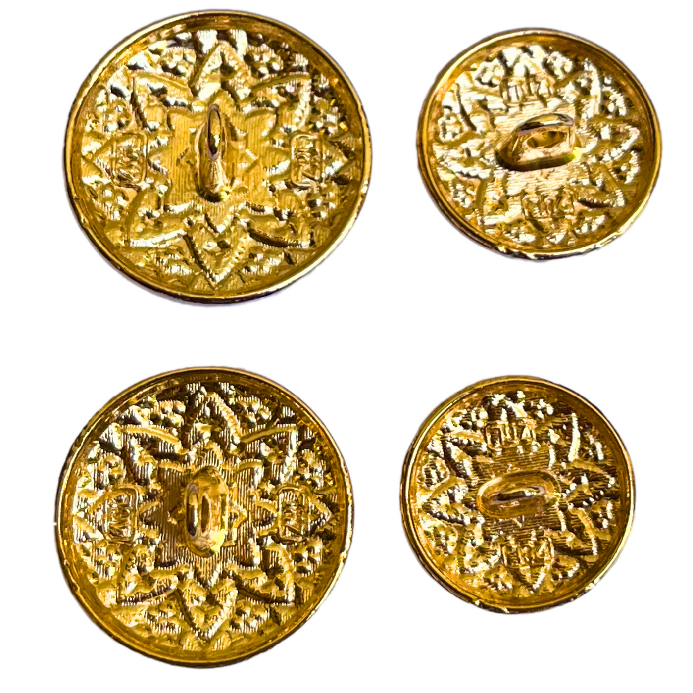 Black & Golden Color Meenakari Design Round 1 Hole Metal Buttons