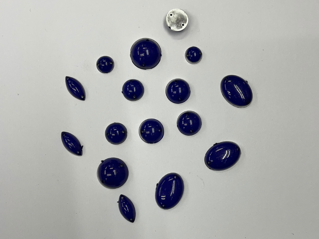 Dark Blue Mix Assorted 2 Hole Plastic Stone