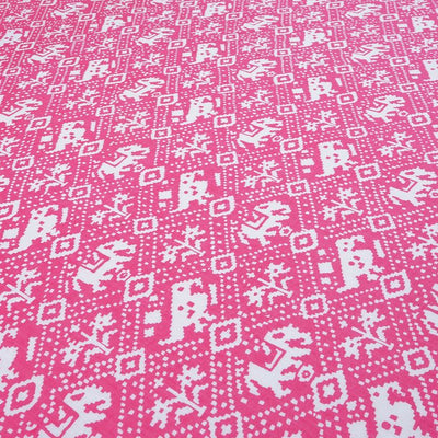 Pink & White Traditional Printed Pure Cotton Fabric