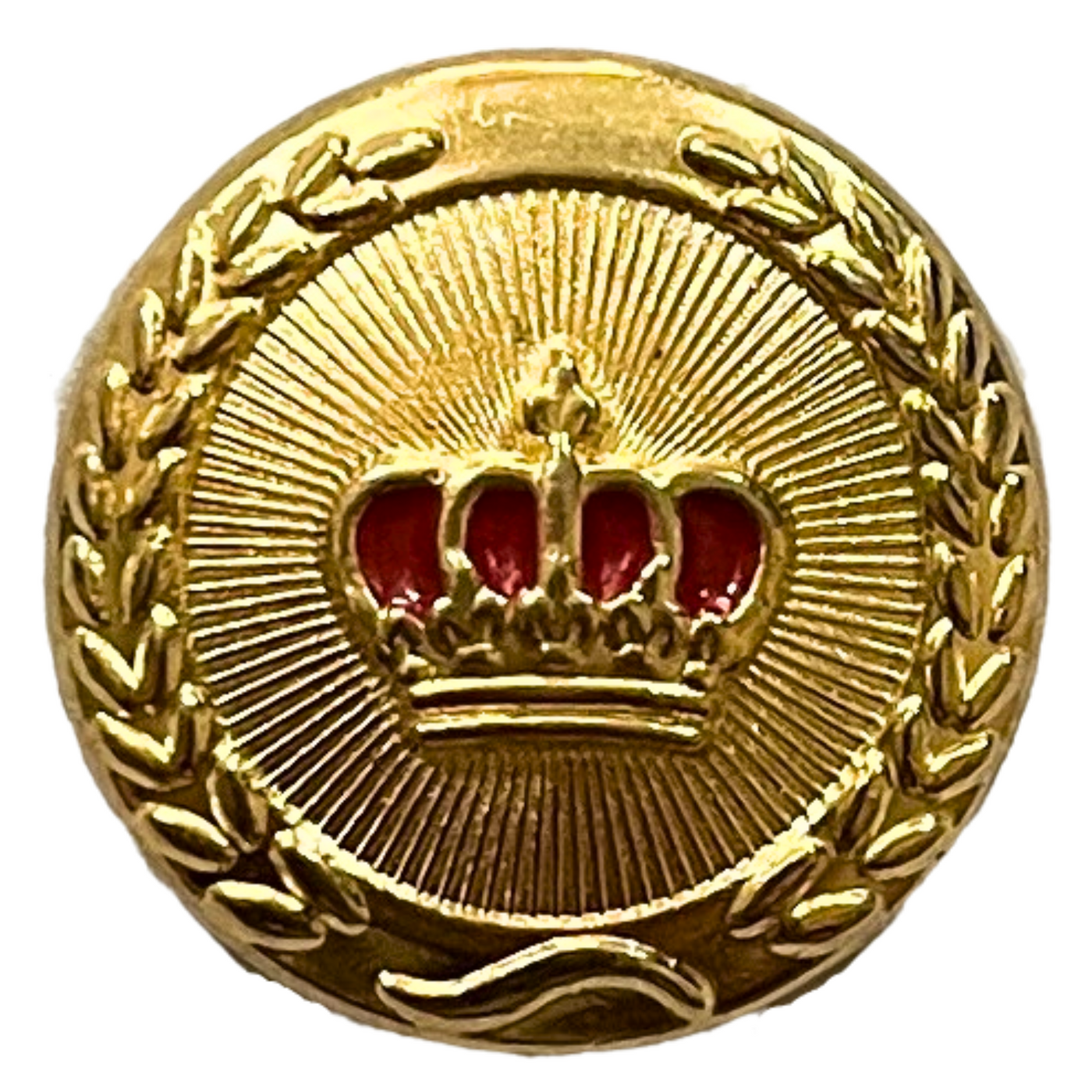 Red & Golden King and Queen Crown Design Round 1 Hole Metal Buttons