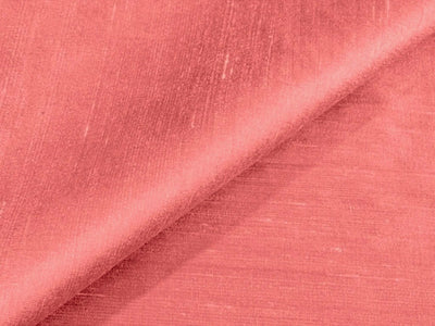 Salmon Red Plain Bangalore Raw Silk Fabric  (Wholesale)