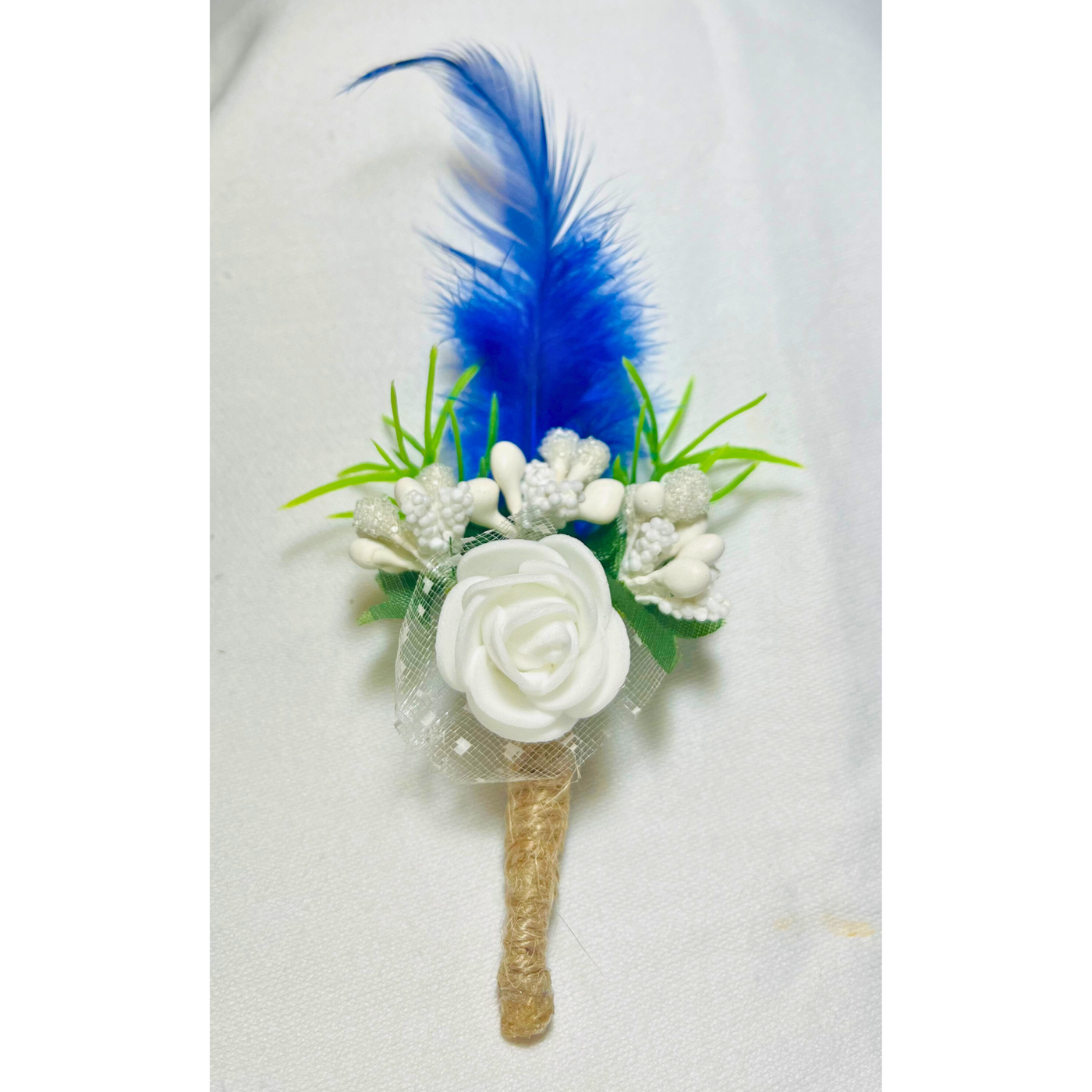 Multicolor Faux Feather Flower Brooch