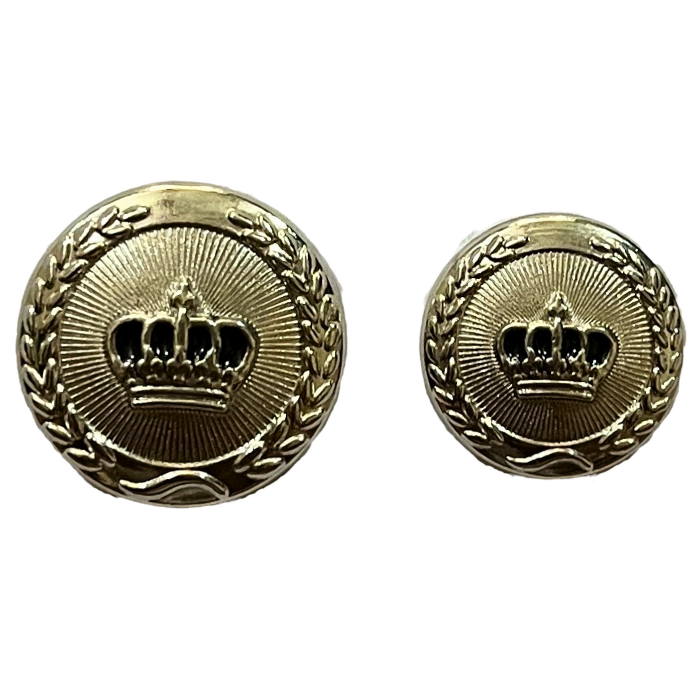 Black& Silver King and Queen Crown Design Round 1 Hole Metal Buttons