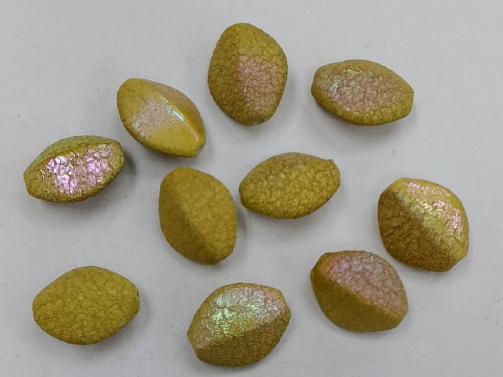 Yellow Asymmetric Oval Plastic Stones