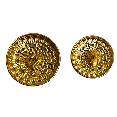 Blue & Golden Round Shaped 1 Hole Round Metal Buttons