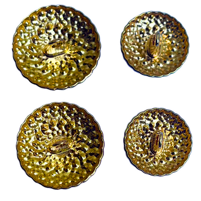 Red & Golden Color Elegant Traditional Designer Round 1 Hole Metal Buttons