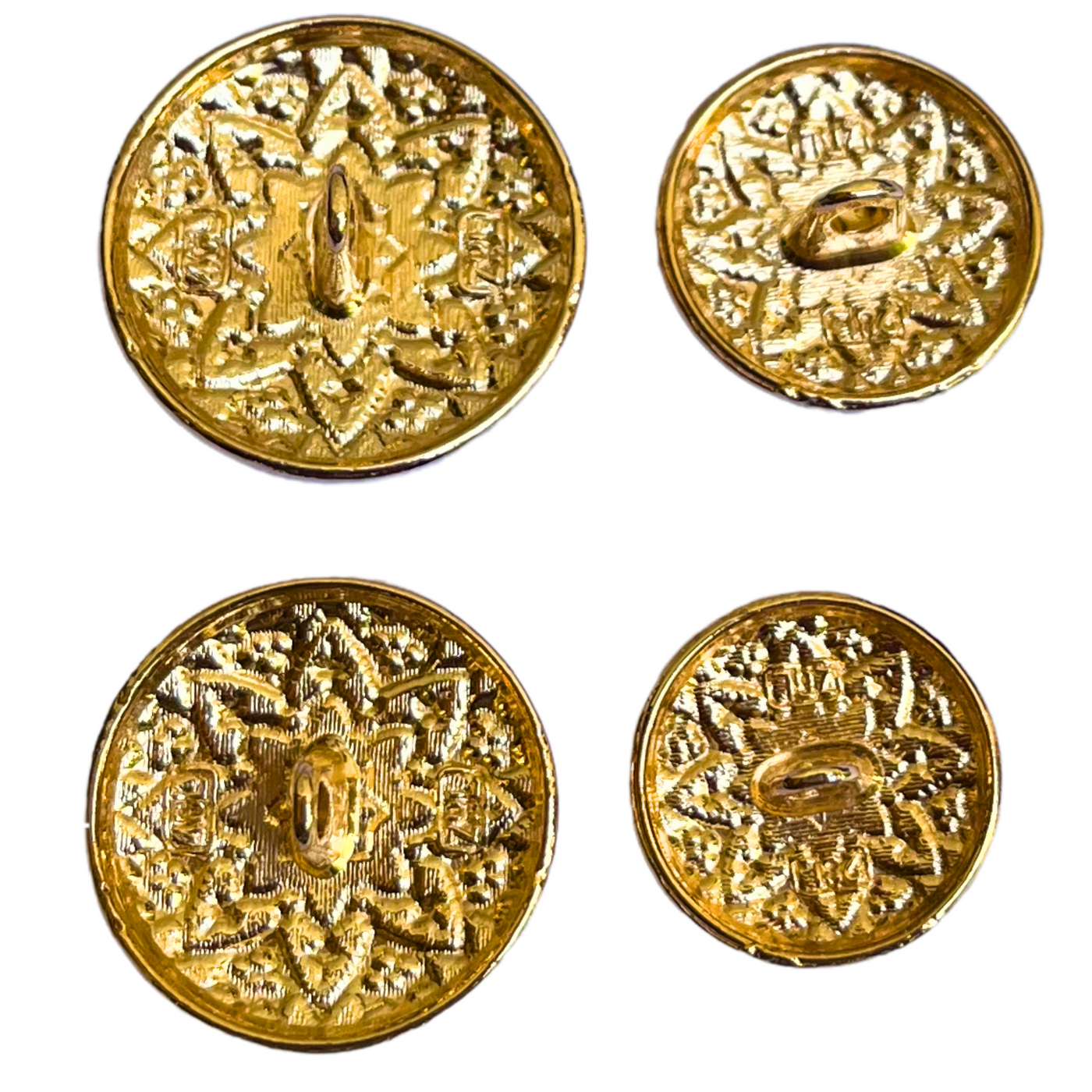 White Golden Color Meenakari Design Round 1 Hole Metal Buttons