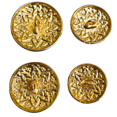 Blue & Golden Color Meenakari Design Round 1 Hole Metal Buttons