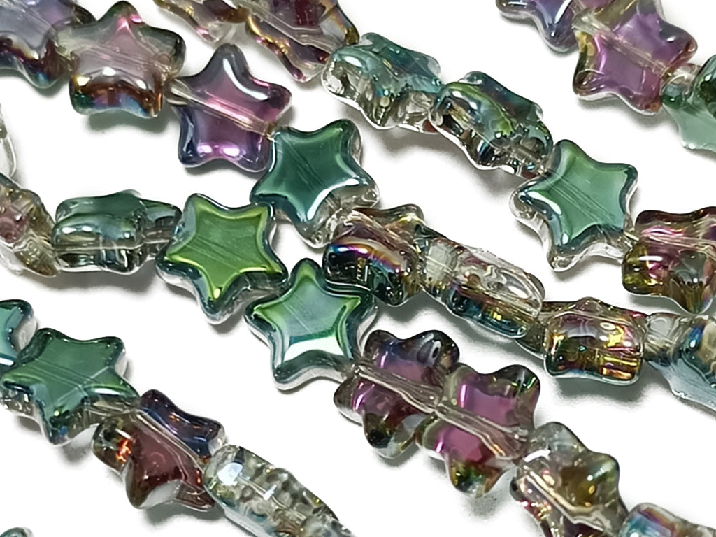 Multicolor Star Shaped Designer Glass Beads