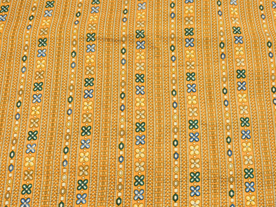 Yellow Traditional Digitally Printed Butter Crepe Fabric