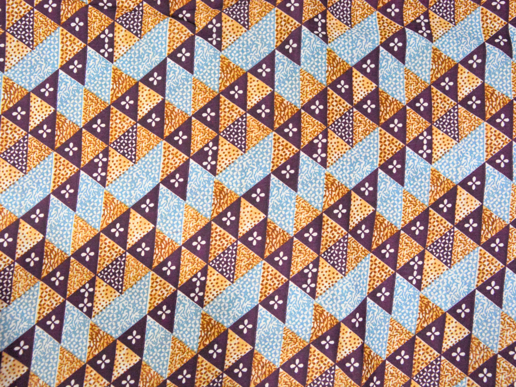 Dark Purple Tringular Digitally Printed Butter Crepe Fabric
