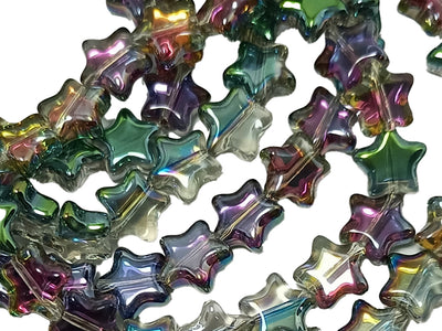 Multicolor Star Shaped Designer Glass Beads