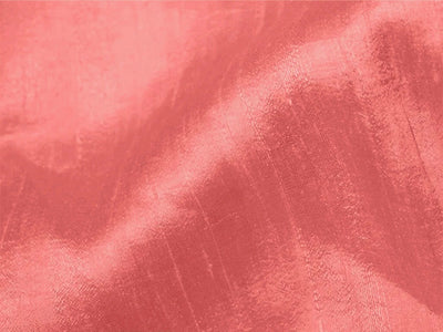 Salmon Red Plain Bangalore Raw Silk Fabric  (Wholesale)