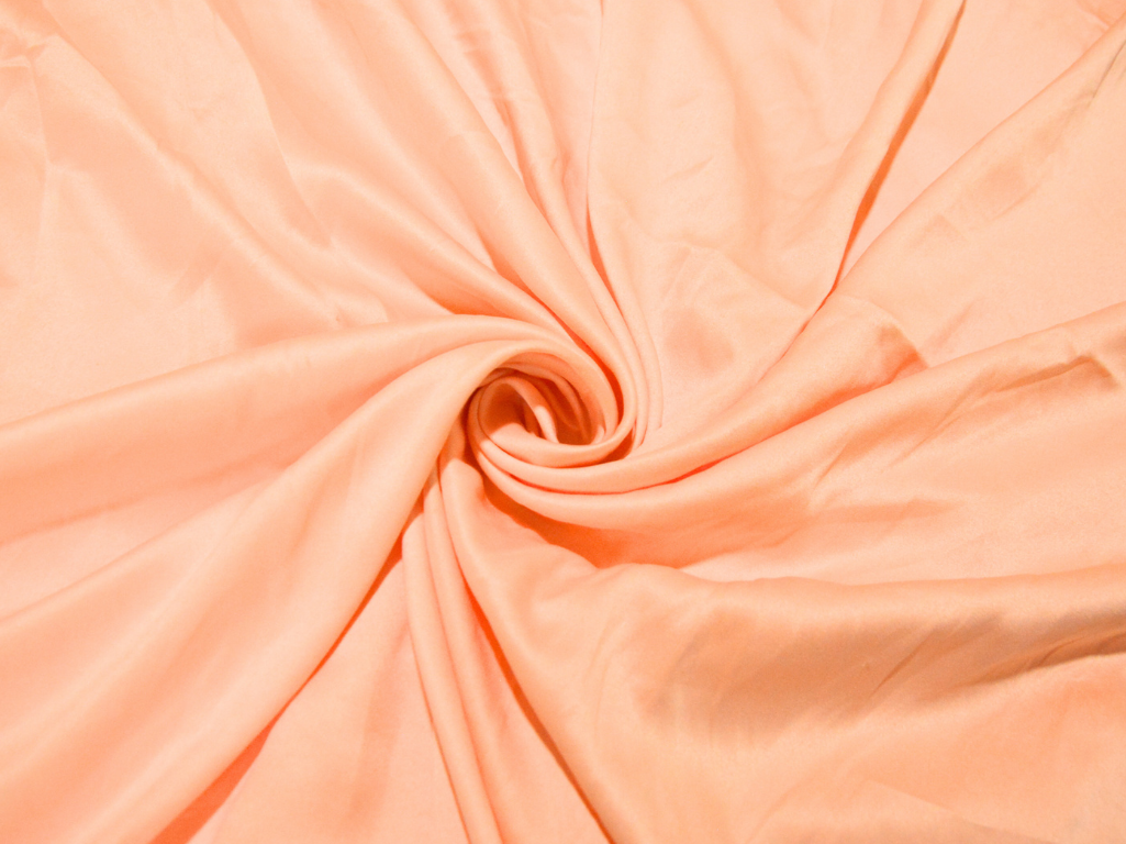 Light Peach Plain Malai Satin Fabric