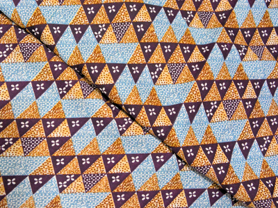 Dark Purple Tringular Digitally Printed Butter Crepe Fabric