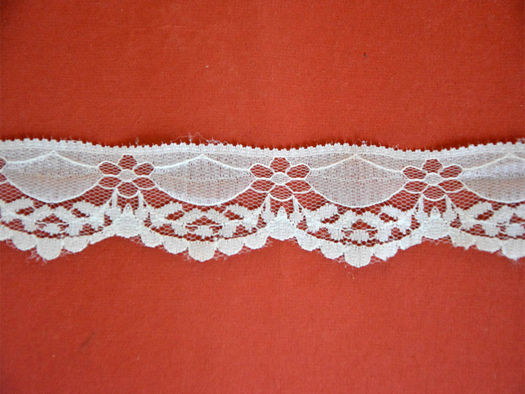 White Dyeable Pattern 44 Cotton Net Lace