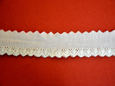 White Pattern L-52 Dyeable Cotton Poly Lace