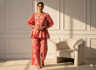 बहुरंगी ज्यामितीय शुद्ध मुल मुल कॉटन कपड़े