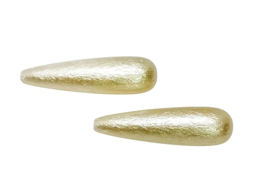 Off White Drop  Pearl Look Plastic Beads