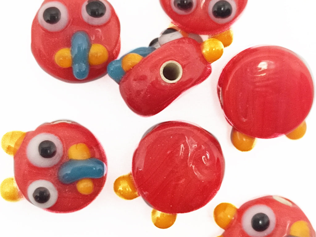 Multicolor Circular Glass Charms With Hole