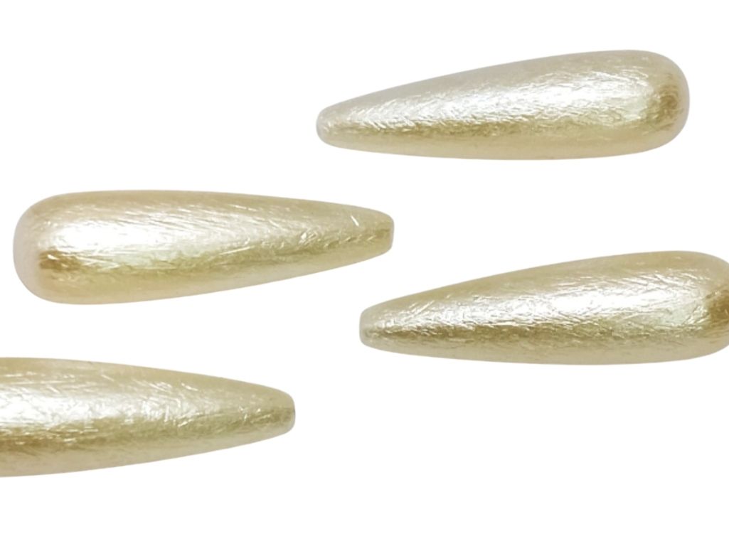 Off White Drop  Pearl Look Plastic Beads