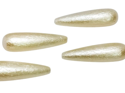 Off White Drop  Pearl Look Plastic Beads
