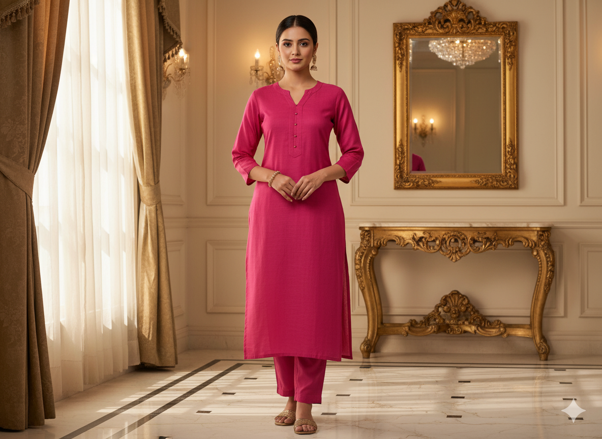 रक्त लाल सादा ग्लेज्ड कॉटन कपड़ा (थोक)