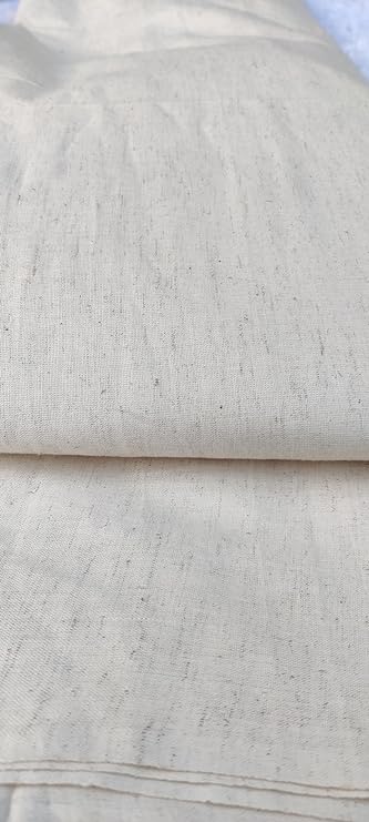 Off White Plain Dyeable Khadi Cotton Fabric