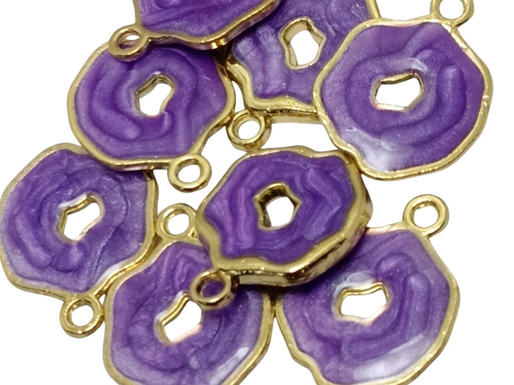 Purple Donut Shaped Enamel Charms