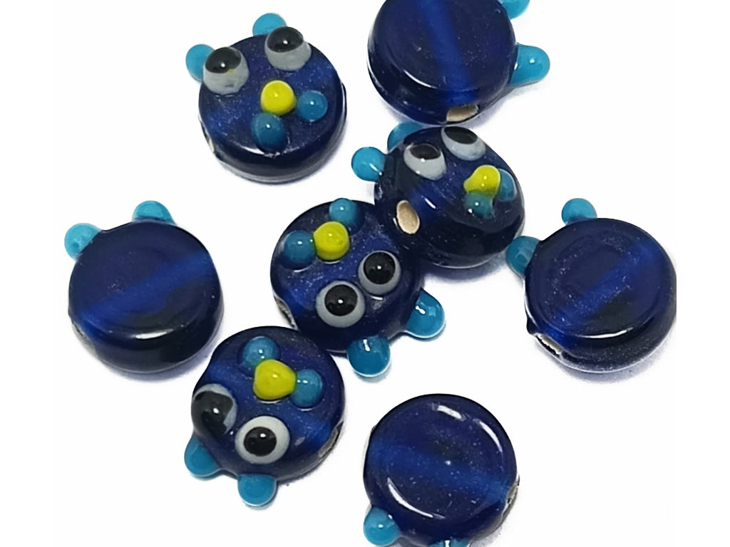 Multicolor Circular Glass Charms With Hole