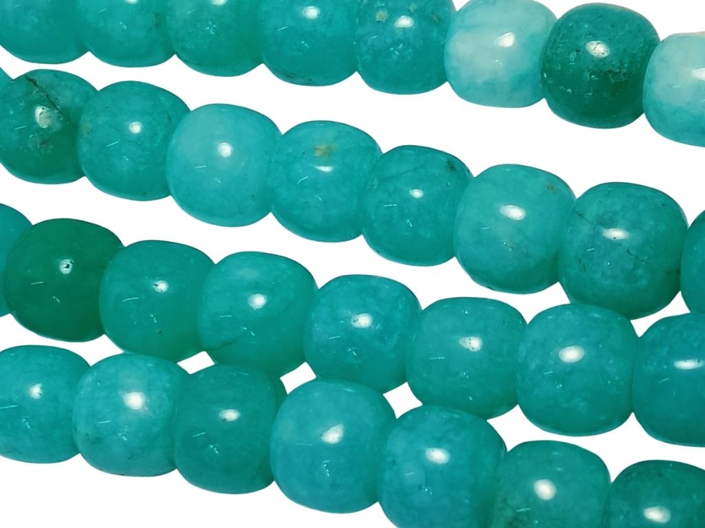 Bright Blue Circular Natural Stone Beads