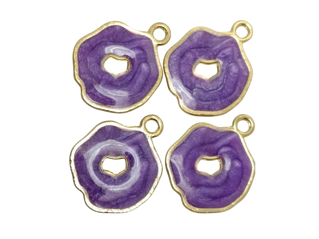 Purple Donut Shaped Enamel Charms