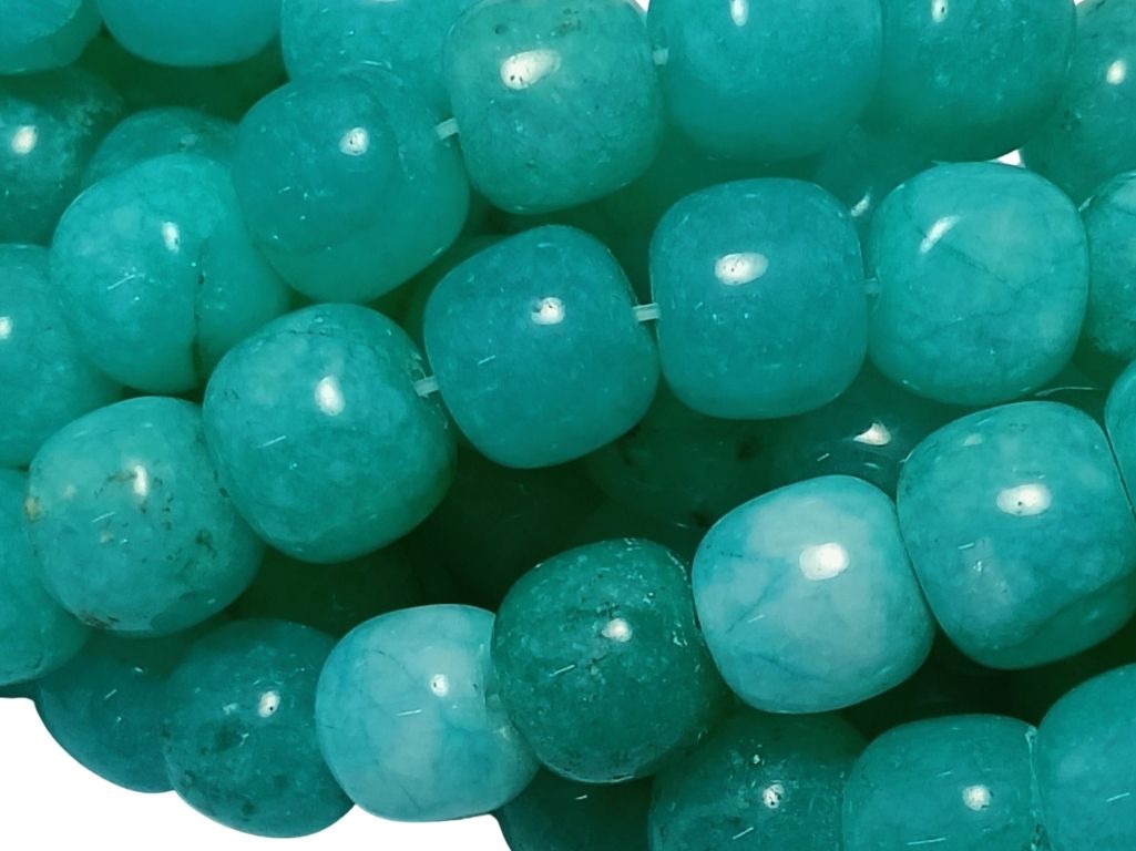 Bright Blue Circular Natural Stone Beads