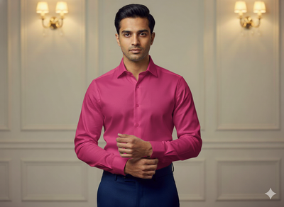 चमकीला गुलाबी सादा ग्लेज्ड कॉटन कपड़ा (थोक)