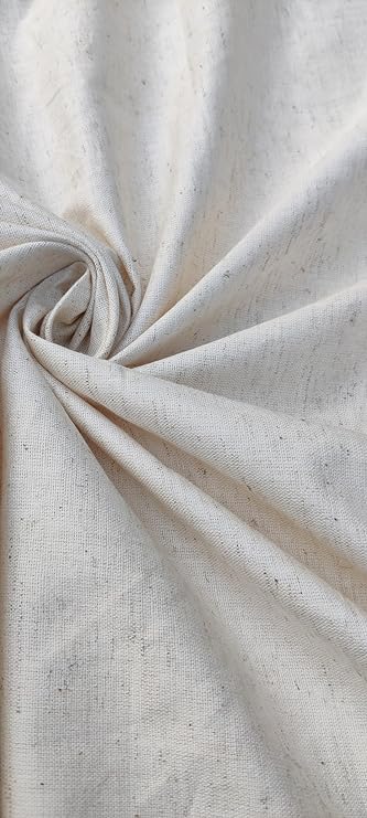 Off White Plain Dyeable Khadi Cotton Fabric