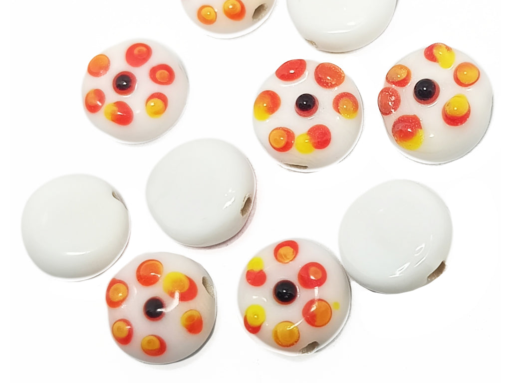 Multicolor Circular Glass Charms With Hole