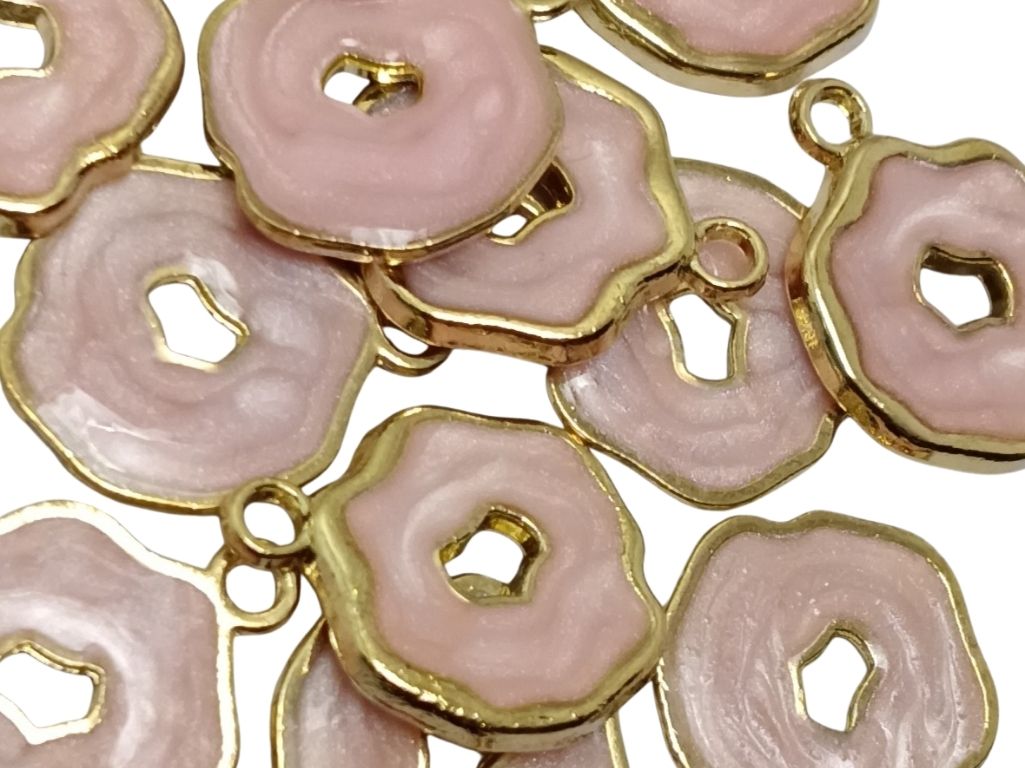Peach Donut Shaped Enamel Charms