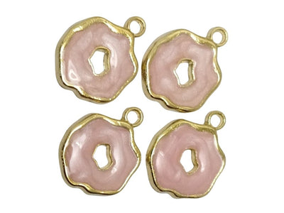 Peach Donut Shaped Enamel Charms