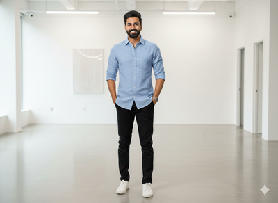 स्टील ब्लू प्रीमियम लिनन 60 ली फ़ैब्रिक