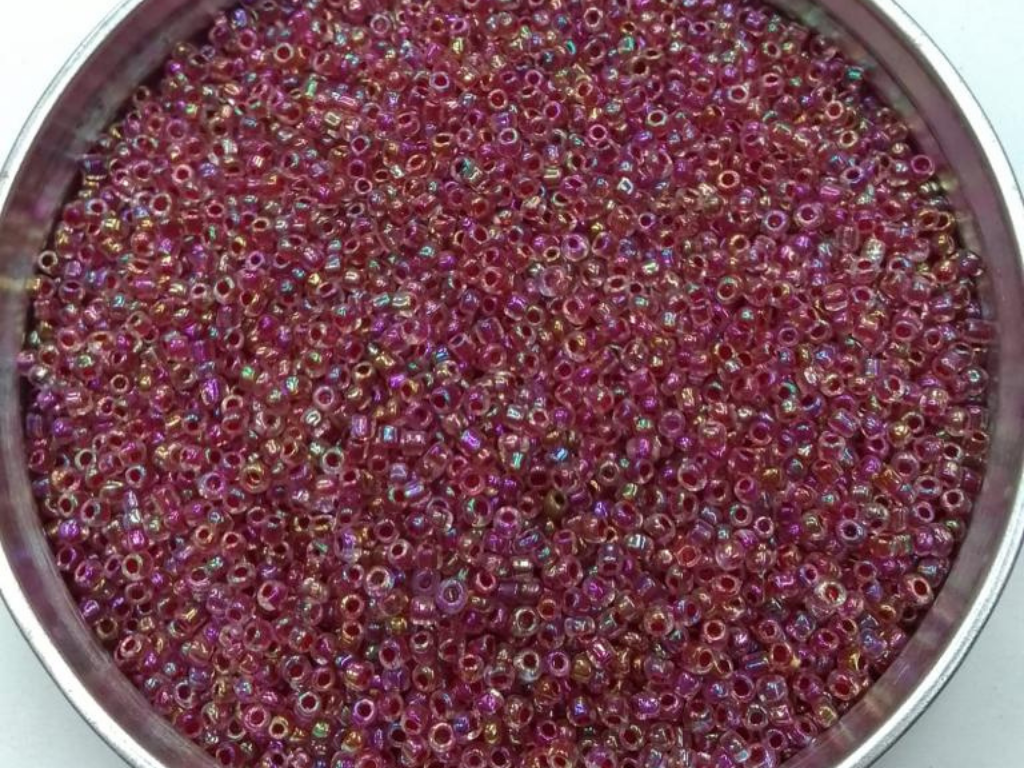 Maroon Rainbow Round Rocaille Glass Seed Beads- 2 mm