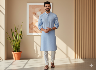 स्टील ब्लू प्रीमियम लिनन 60 ली फ़ैब्रिक