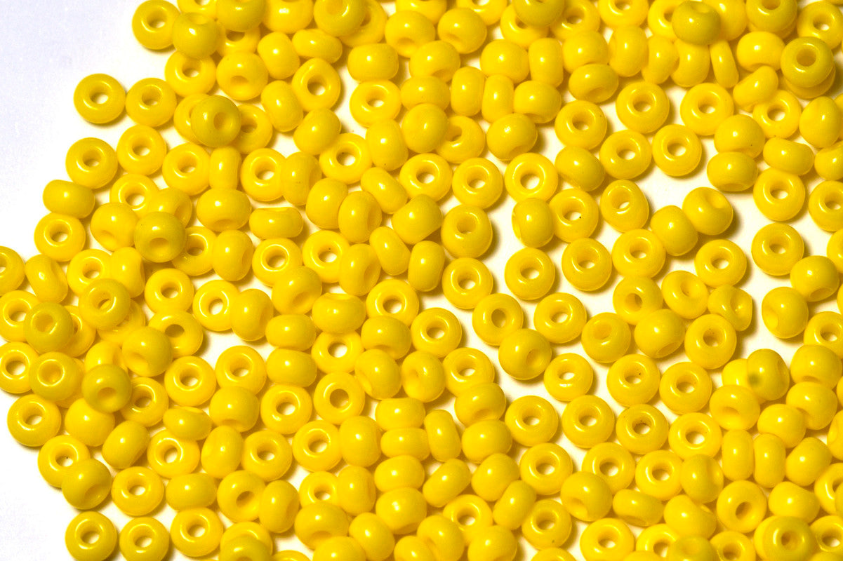 Bright Yellow Opaque Preciosa Seeds Beads