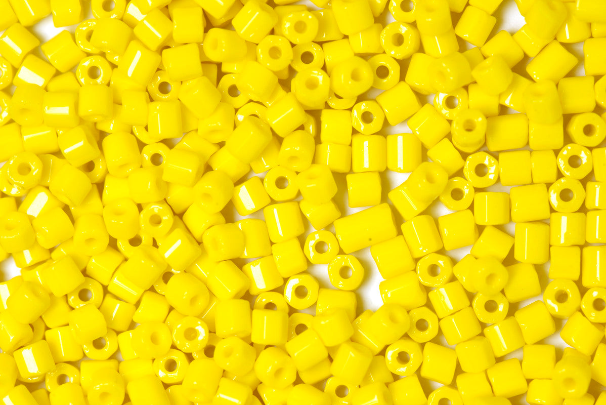 Bright Yellow 2 Cut Opaque Preciosa Seads Beads