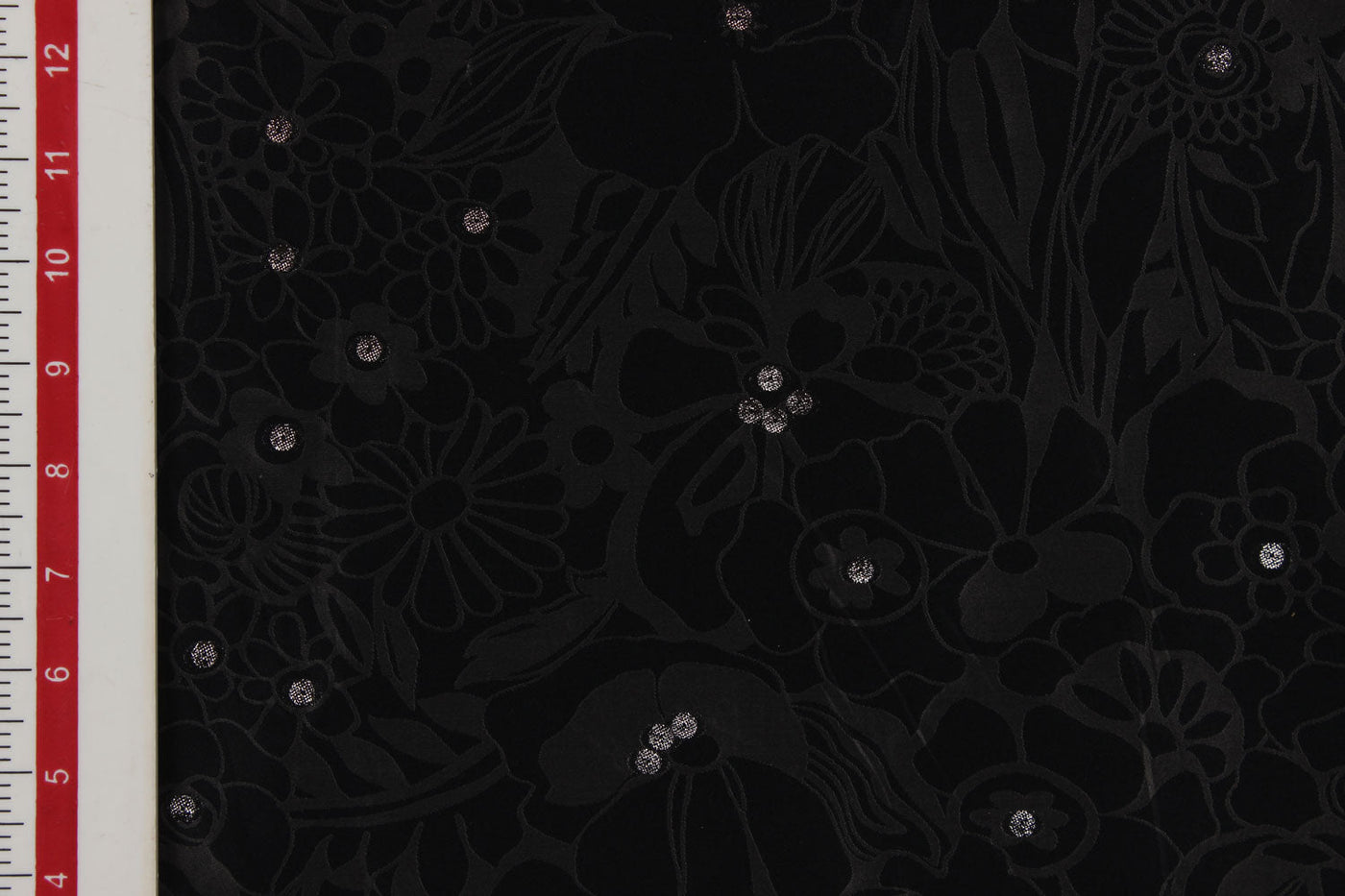 Black Silk Jacquard Fabric 1