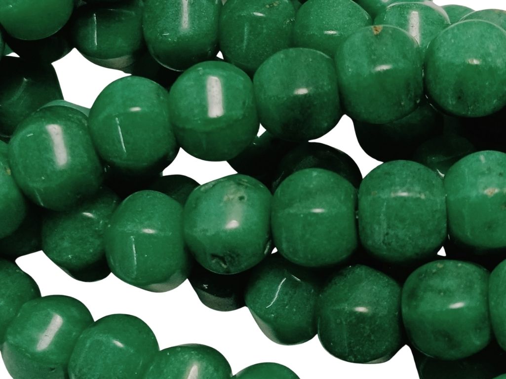 Dark Green Hexa Shaped Natural Stone Beads