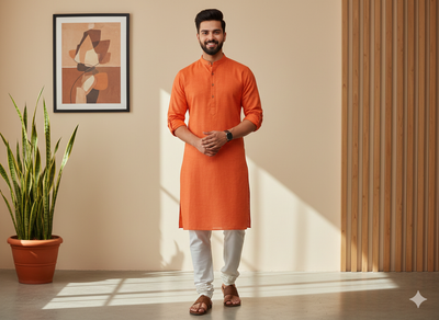 ईंट लाल सूती लिनन कपड़ा